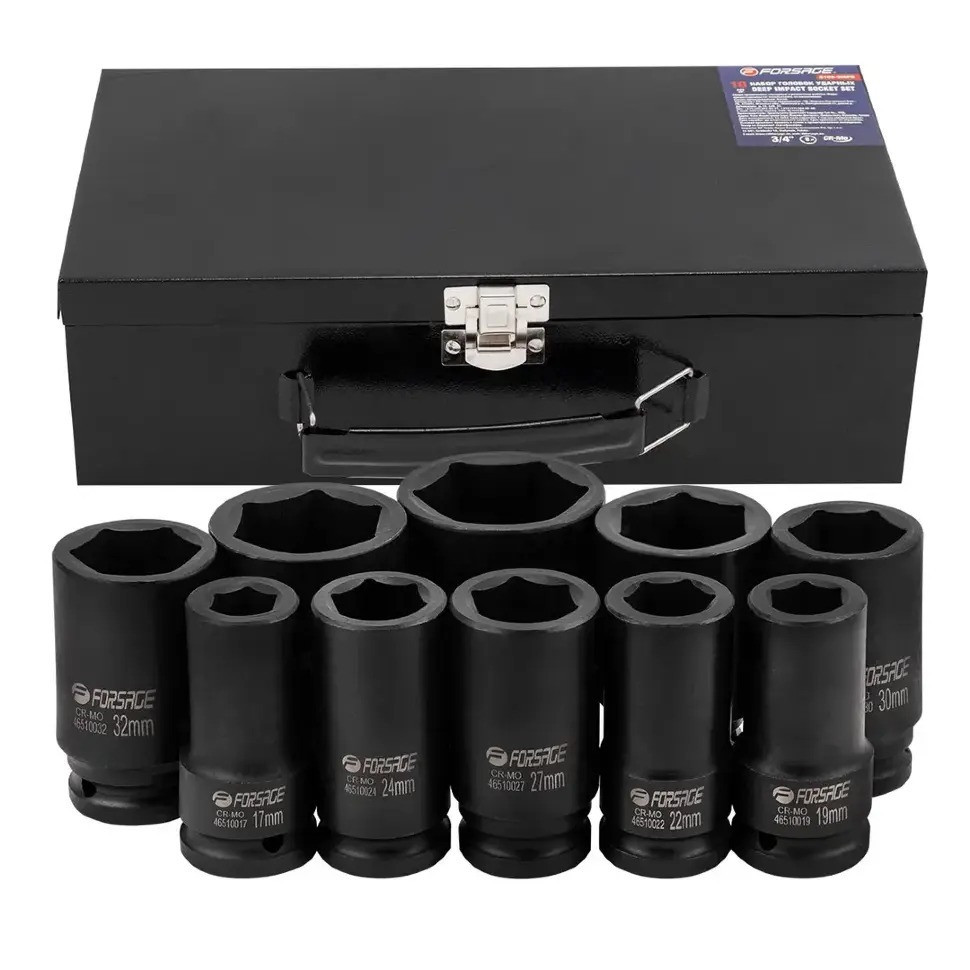 Набір ударних головок 3/4" 10пр.(6гр.)(17,19,22,24,27,30,32,36,41,46мм) Forsage F-6108-5MPB Одеса - фото 3