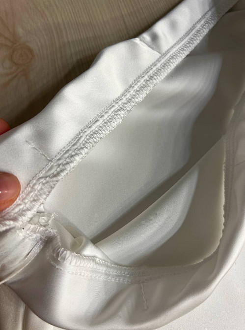 Спідниця жіноча Gritana 230 атласна королівський шовк з розрізом на резинці біла, білий, XL Київ - фото 16