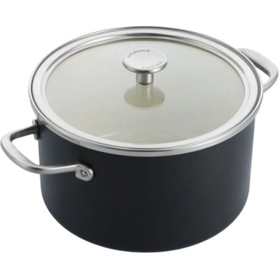 Кастрюля KitchenAid Steel Core 24 см 6 л матовий чорний (CC006001-001) Винница - изображение 1