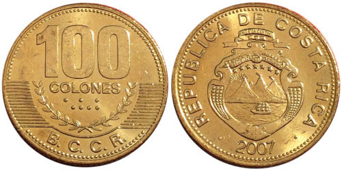 100 колон 2007 Коста Рика UNC Полтава - изображение 1