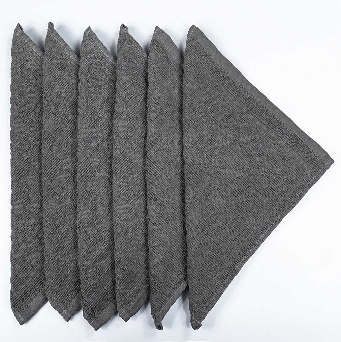 Кухонна жакардова серветка GM Textile 25х25см 380 г/м2 (Попелястий) Суми - фото 3