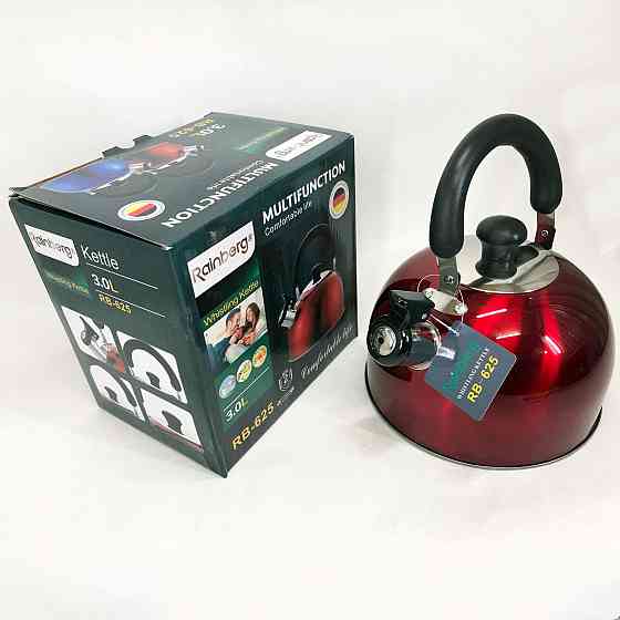 Качественный чайник для газовой плиты Rainberg RB-625 3 л, Чайник для плиты 3 л с сигналом UZ-31 Львов