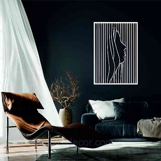 Декоративное настенное 3D Панно «Силуэт женщины», Декор на стену с объемом 110*77 см, Белый Киев