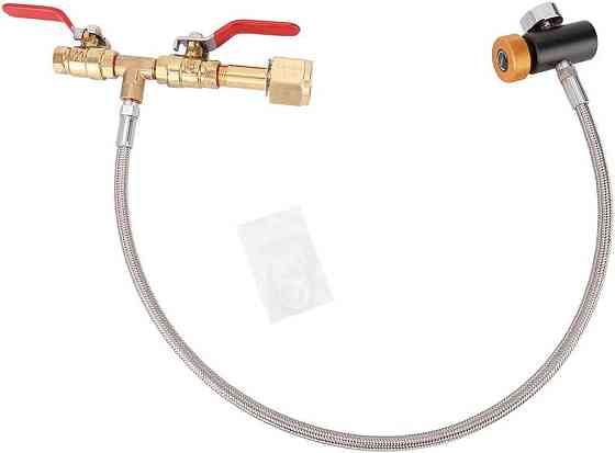 Адаптер CO2 Omabeta CGA320 TR21-4 G1/2 W21.8-14 нержавіюча сталь 24" шланг манометр для заправки балонів перехідник шланговий Київ