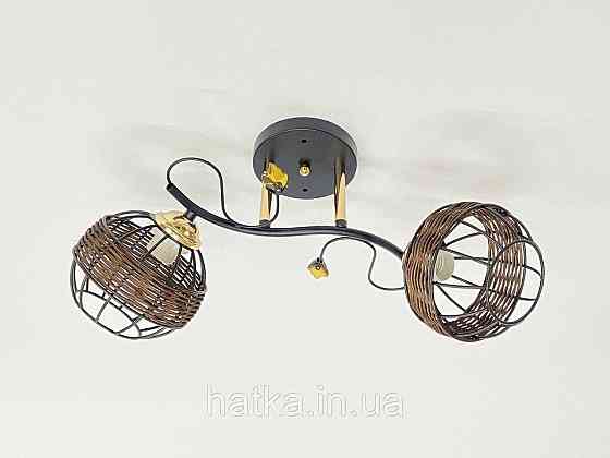 Стельова люстра на 2 плафони 91188A/2 чорний+хром Київ