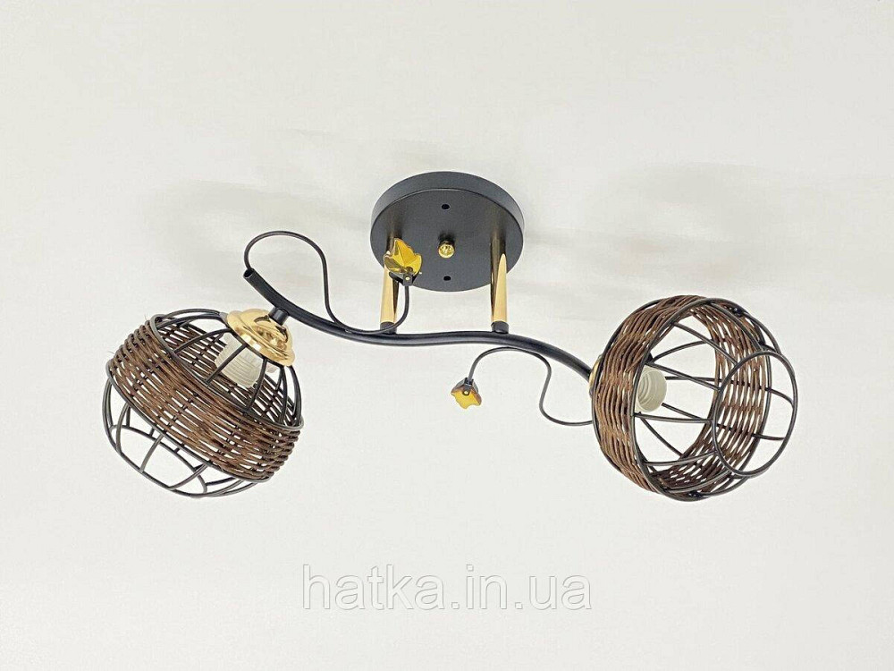 Стельова люстра на 2 плафони 91188A/2 чорний+хром Київ - фото 1