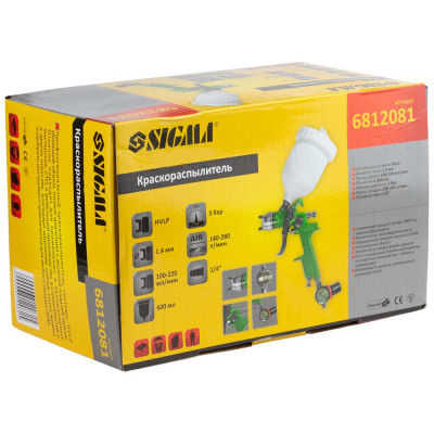 Фарбопульт Sigma HVLP 1.4 верхній бак, редуктор (6812081) Вінниця - фото 7