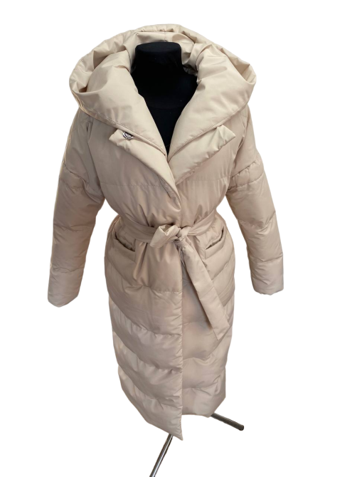 Пальто пуховик жіноче зимове довге Бежевий 44/46 Харків - фото 3