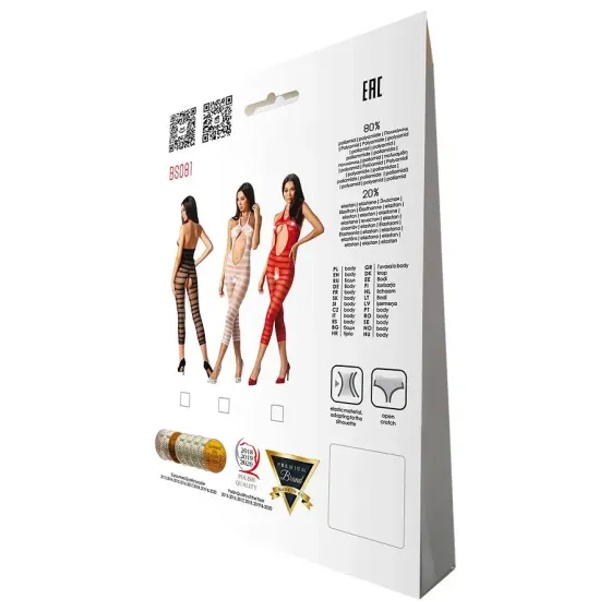 Сітчастий бодістокінг з відкритим животом Passion BS081 white Львів