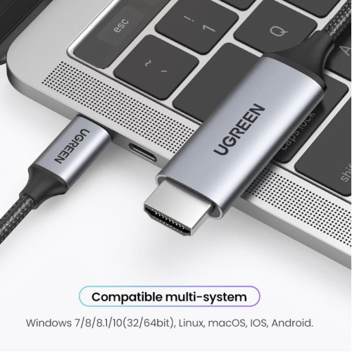Перехідник UGreen USB-C to HDMI MM142 50570 (Сірий, 1.5 м) Миколаїв - фото 4