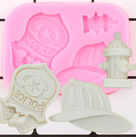 Молд силиконовый Полиция 72 на 52 мм розовый Киев - изображение 1