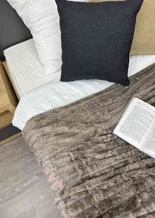 Плед-покривало смужка Шарпей 210х220 см (+-10см) Мокко (87-202) Київ