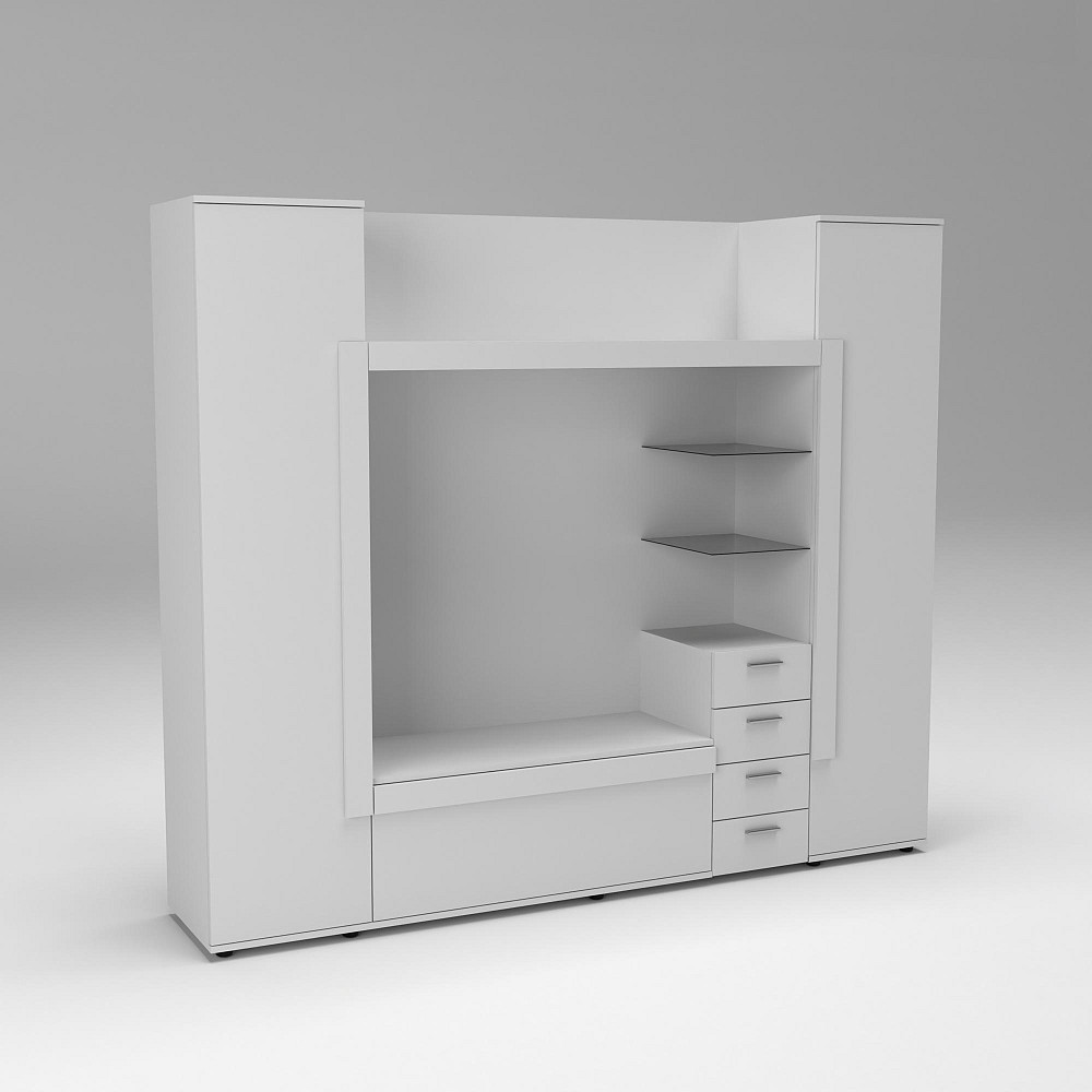 Стенка в гостиную под ТВ Exo-1, Белый, 2160х420х1850 Львов - изображение 1