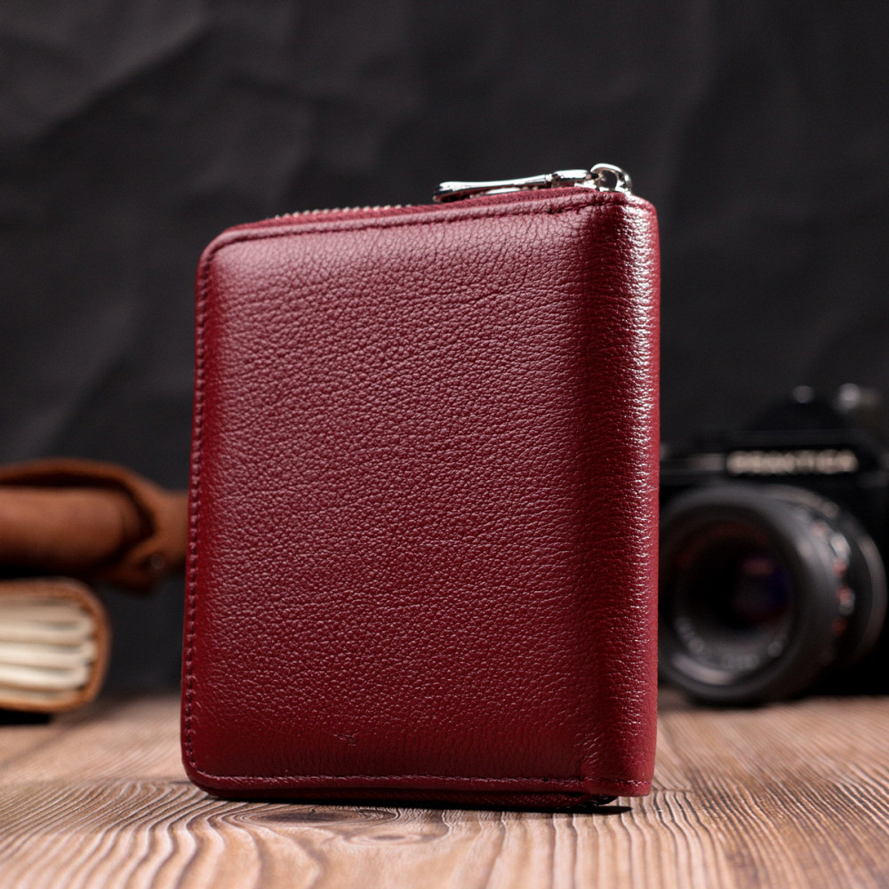 Практичный кошелек для женщин из натуральной кожи ST Leather 22450 Бордовый Киев - изображение 11