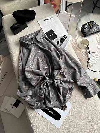 Жіноча трендова сорочка в карту батал турецька фланель Сірий Одеса