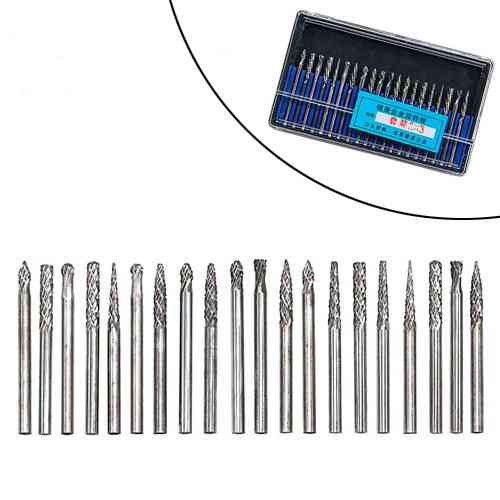 Набір борфрез по металу 20шт, хвостовик 3мм, твердосплавні (карбід вольфраму), для гравера Київ