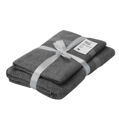 Полотенце Ardesto набор махровых Splendid 50х90 см, 70х140 см, 2шт, 100% хлопок, серый темный (ART2359DG) Винница - изображение 1