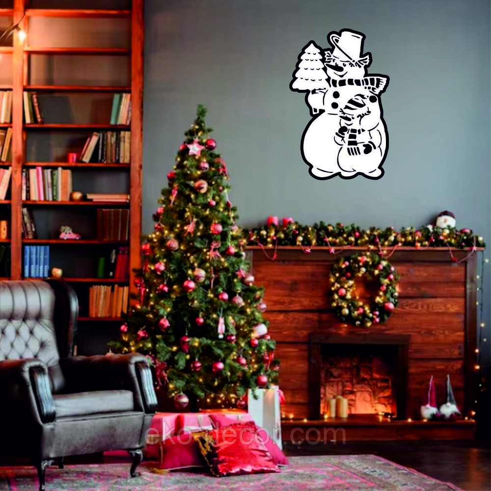 Декоративне настінне Панно «Сніговик», Декор на стену 110*71 см Київ - фото 5