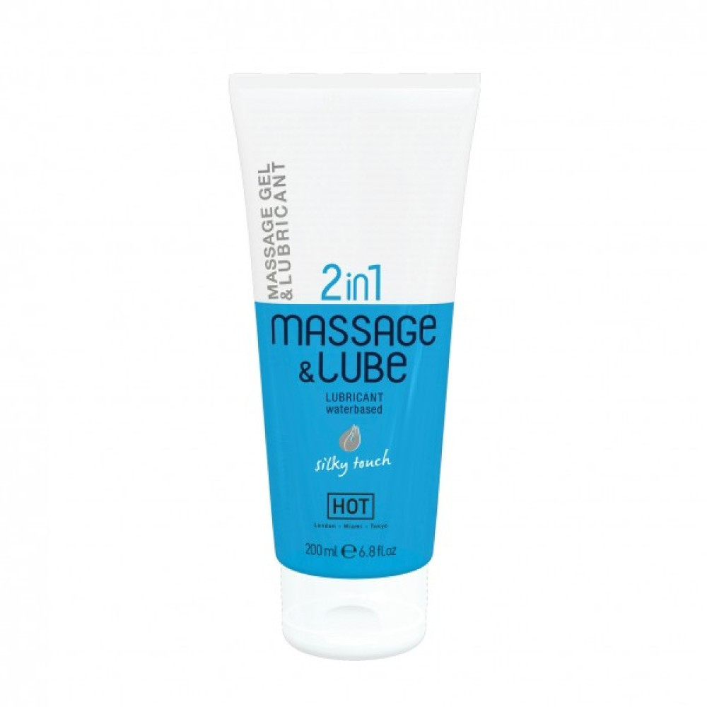 Массажный гель и лубрикант HOT Massage & Glide Gel 2in1 шелковое прикосновение, 200 мл Sex Aura Киев - изображение 1