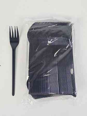 Виделка столова одноразова пластикова 2,2 г Чорна (100 шт.) (100 шт.) Харків