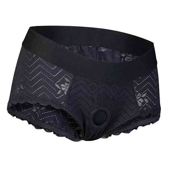 Страпон на мереживних трусиках Dream Toys Bold Phoenix, S, чорний, 15,5 × 3 см Sex Aura Київ