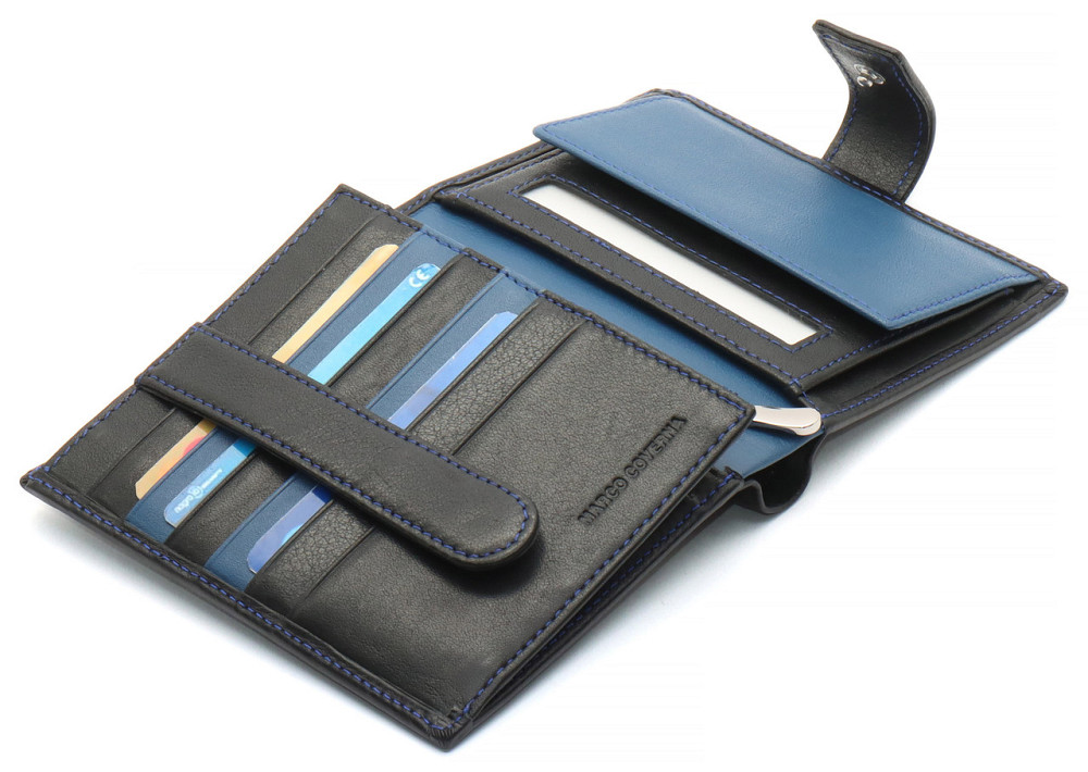 Черный мужской кошелек с фиксацией из натуральной кожи Marco Coverna MC-1005 A 1221 Киев - изображение 5