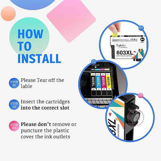 Чернильные картриджи Topkolor 603XL Multipack для Expression Home XP-2100 XP-3100 XP-4100 XP-2105 XP-3105 Workforce WF-2810 Днепр