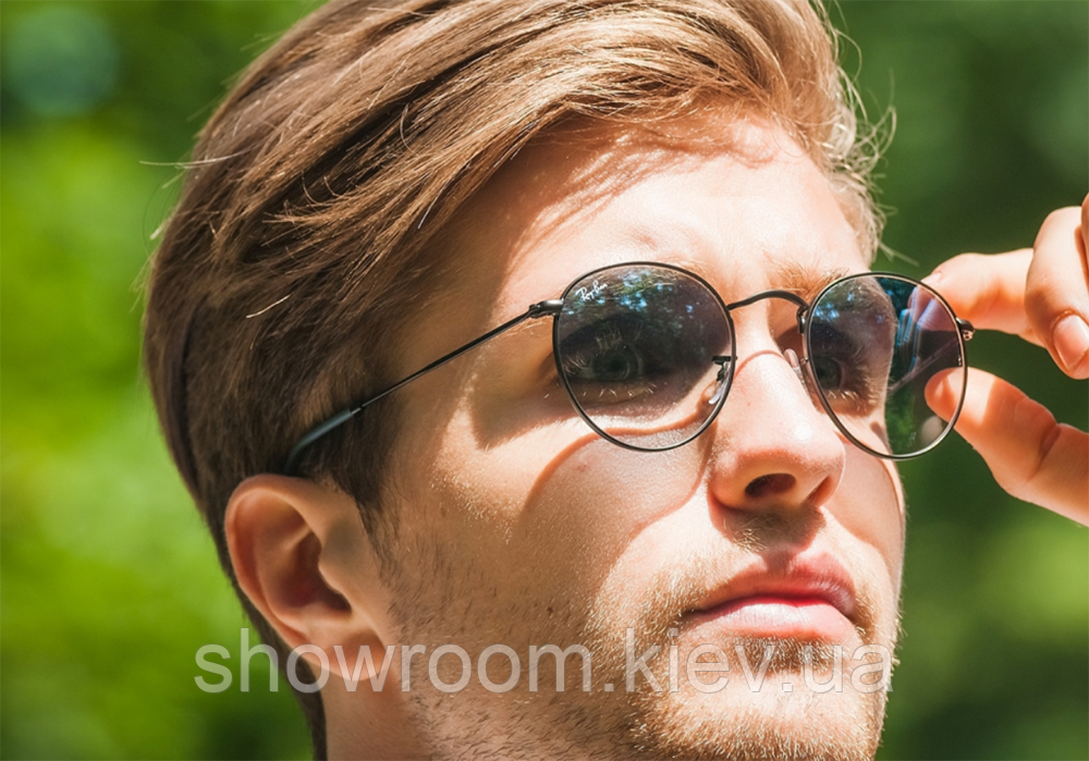 Сонцезахисні чоловічі окуляри Ray Ban Round 3447 002/32 LUX Київ - фото 4