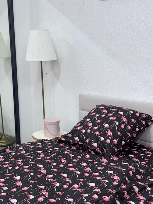Ecotton Комплект постільної білизни Ecotton полуторний 147х210 см Фламінго чорний Киев - изображение 2