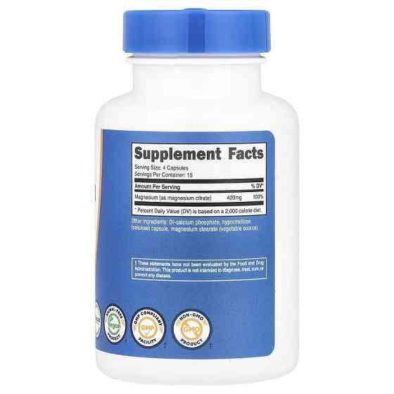 Магний Nutricost Magnesium Citrate, 60 Capsules (105 mg per Capsule) Луцк