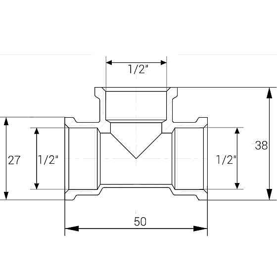 Трійник 1/2″ВВВ нікельований NT331S OPTIMUM Тернопіль