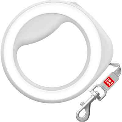 Поводок для собак WAUDOG R-leash светоотражающая лента XS-M до 40 кг 2.9 м белый (812715) Винница