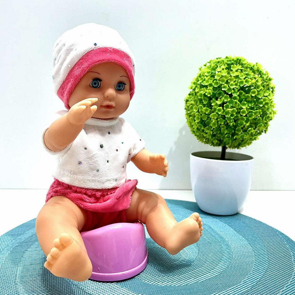 Пупс функціональний висота 30см п'є з пляшечки ходить на горщик пляшка соска підгузник Білий (YL2430L-E-C-DM-UA) Чернігів - фото 6