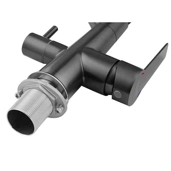 Змішувач для з підключенням до фільтру INX4A-08 GUNGREY  гнучкий вилив, графіт/чорний Київ