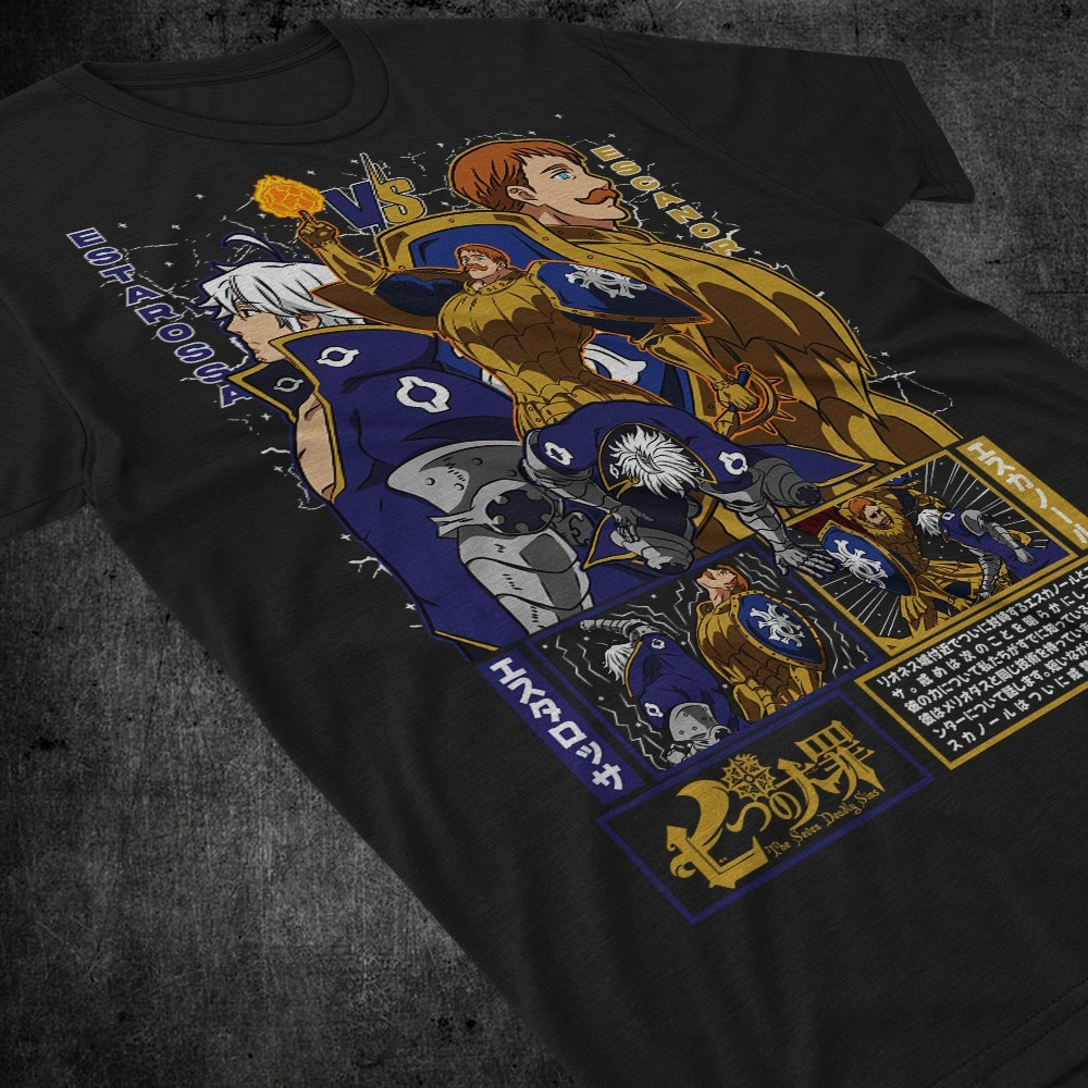 Футболка мужская аниме Есканор Севен Деадлй Синс оверсайз (S/M/L) Черний AnimeJ0967 Днепр - изображение 3