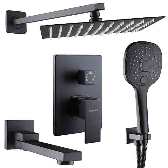 Душевая система Globus Lux GLM-305N-BB-SMART встроенная на три потребителя, поворот.излив, черный (000027556) Киев