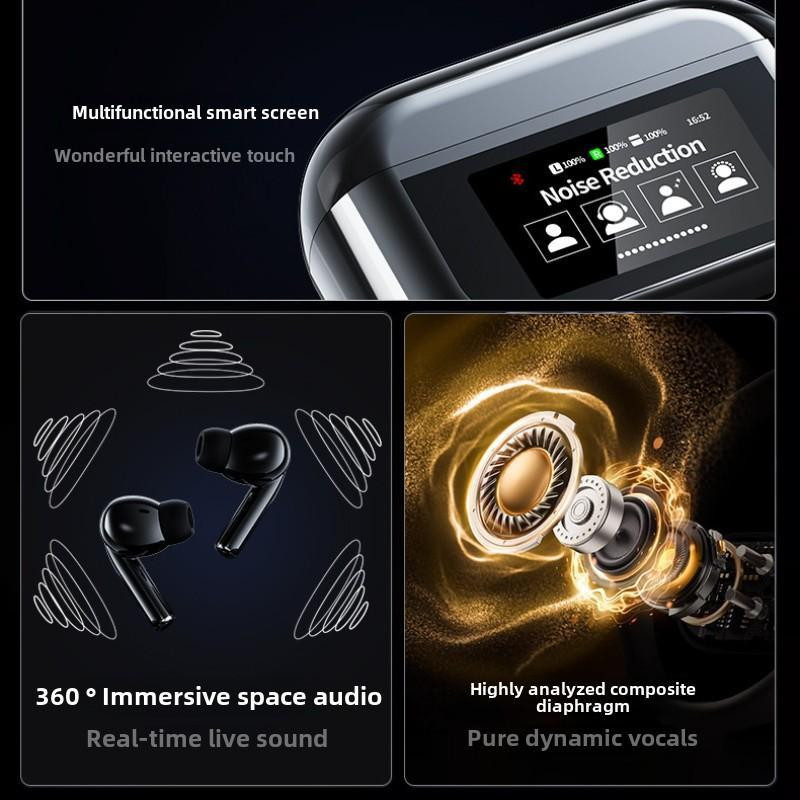Бездротові Bluetooth навушники TWS Bluetooth 5.3 з сенсорним LCD дисплеєм, ANC шумозаглушенням, Hi-Fi, вологозахист Київ - фото 10