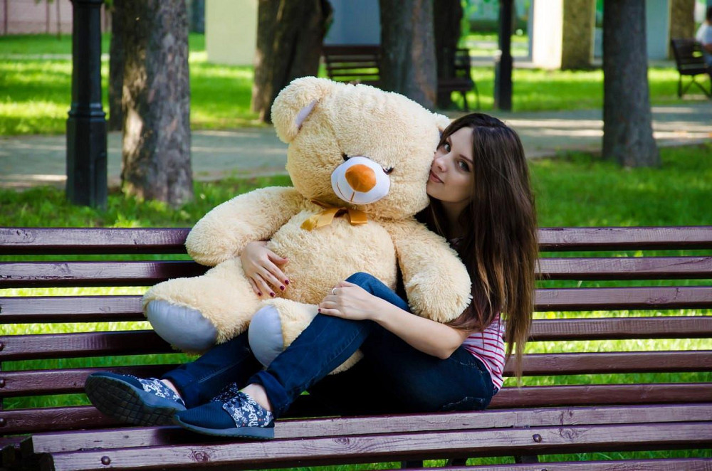 М'яка  іграшка плюшевий ведмедик, Плюшевий ведмідь Томии 100 см Бежевий Тернопіль - фото 4