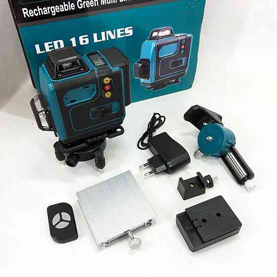 Уровень лазерный линейный нивелир аккумуляторный Laser 4D, 16 линий, рабочее растояние 30м, в чемодане XZ-85 Львов