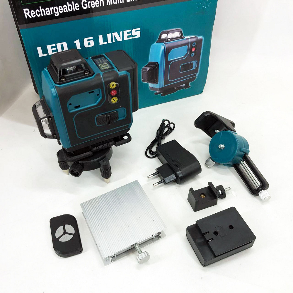 Уровень лазерный линейный нивелир аккумуляторный Laser 4D, 16 линий, рабочее растояние 30м, в чемодане XZ-85 Львов - изображение 1