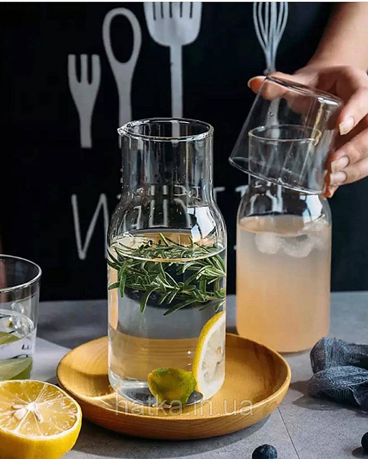 Набір питний OLens 2 предмети глечик 550 мл склянка 250 мл скло Київ - фото 1