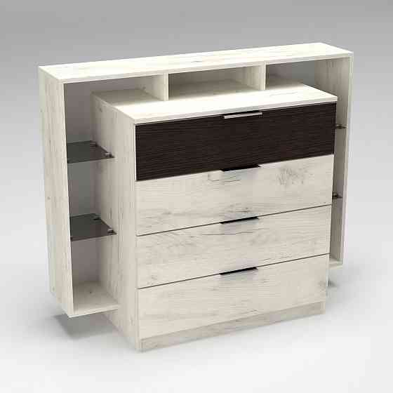 Комод Крістал, Дуб Крафт Білий/Венге Магія, 1200/450/1000 Львів