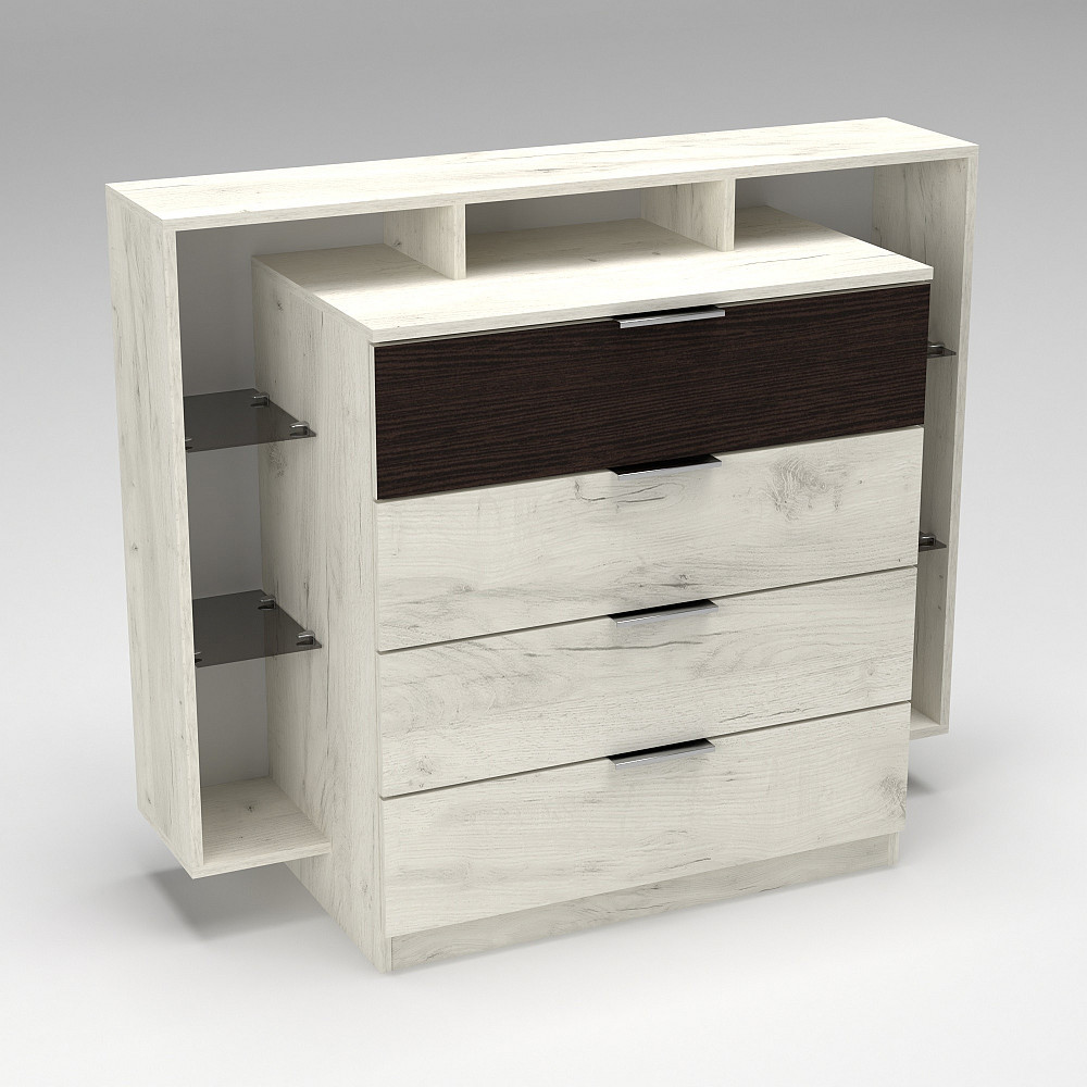 Комод Крістал, Дуб Крафт Білий/Венге Магія, 1200/450/1000 Львів - фото 2