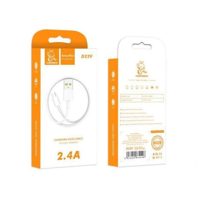Дата кабель USB 2.0 AM to Micro 5P 1.0m 2.4A white Denmen (D22V-WH) Винница - изображение 3