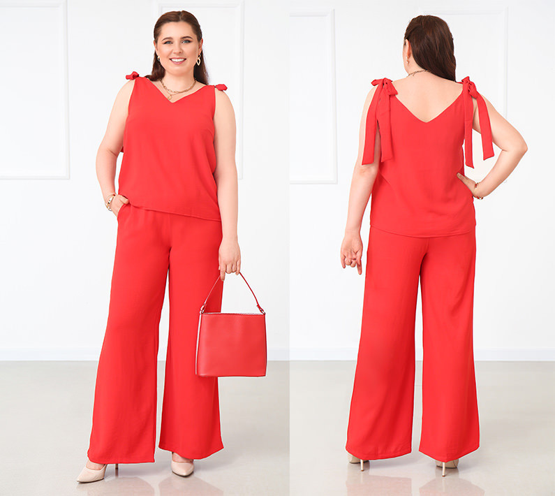 Летний женский костюм с широкими брюками Ясмин батал Киев - изображение 4