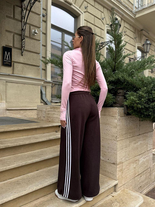 Женские стильные теплые штаны оверсайз с лампами флис,, polar’’ Шоколад, 46/48 Одесса - изображение 5