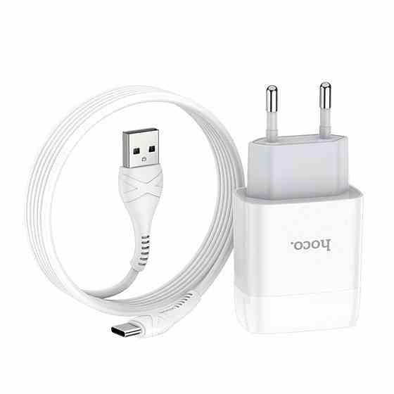 Мережевий зарядний пристрій HOCO C72A Glorious single port charger set, колір білий 6931474713018 Одеса