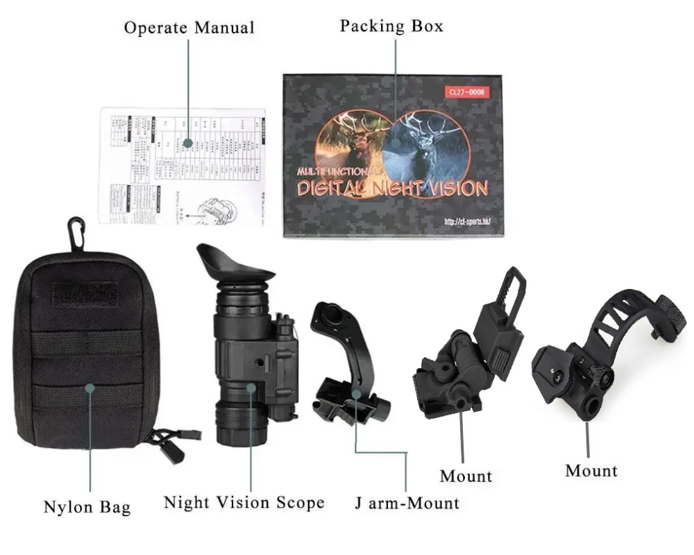 Тактический монокуляр ночного видения Night Vision PVS-14 + адаптер на шлем L4G24 + J-arm Mount + Рог дугой Винница - изображение 11