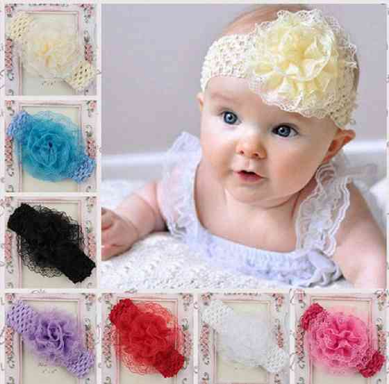 Дитяча пов'язка з квіткою універсальний червоний Київ