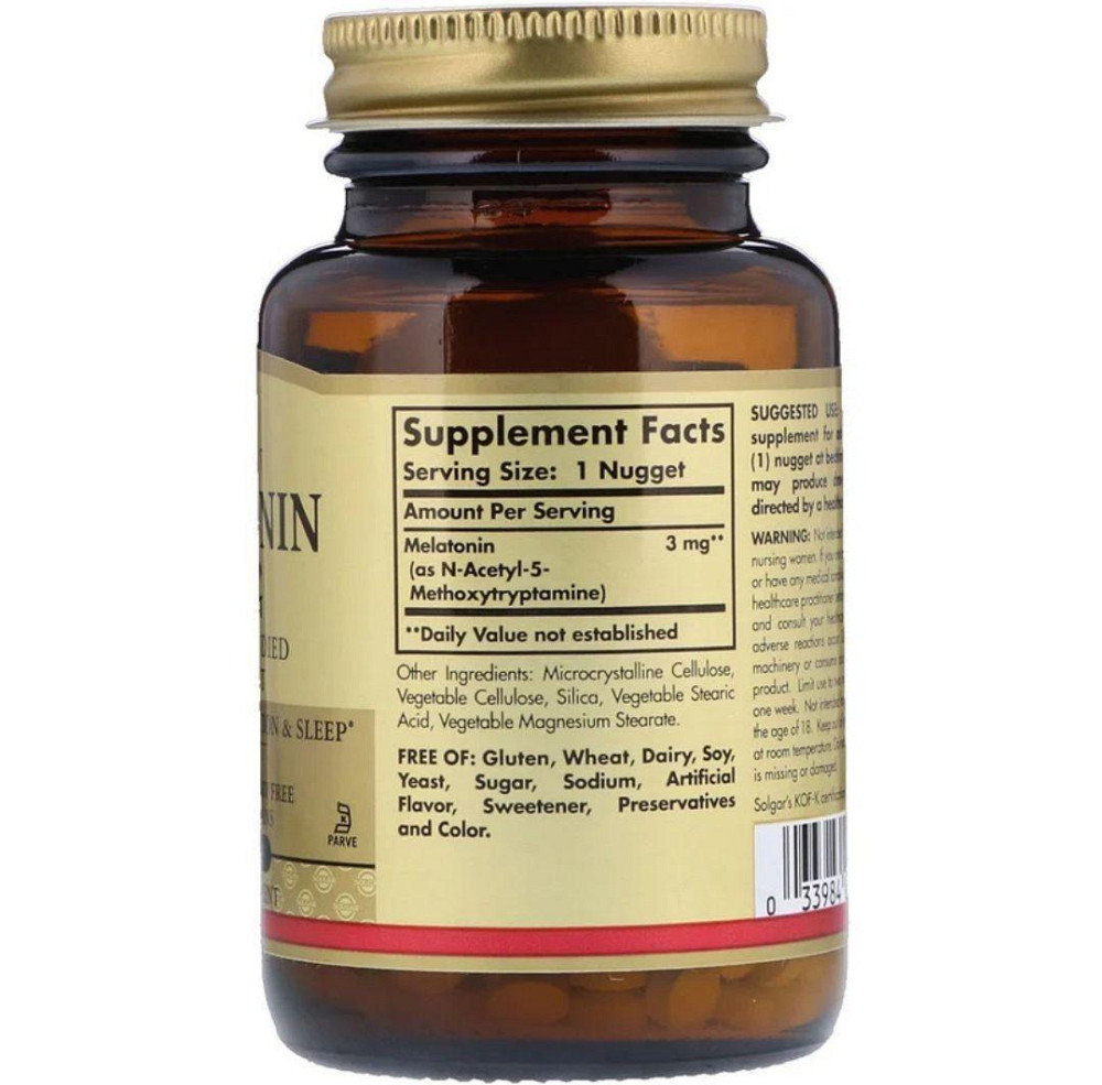 Мелатонин гормон сна Solgar Melatonin 3 мг 120 жев таб Киев - изображение 2